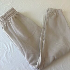 Garage Sweatpants Beige Joggers Fleece Lined High Rise Size M